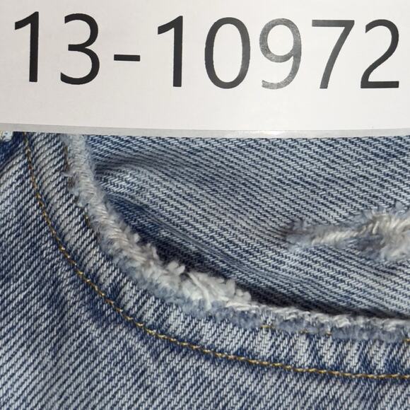 AGOLDE Parker Vintage Cut Off Short Distressed Button Fly Swapmeet Size 28 Blue - Picture 10 of 10